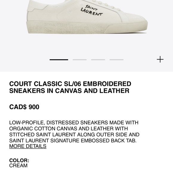 AUTHENTIC SAINT LAURENT court classic Sneakers -37 ( bran - Picture 5 of 5